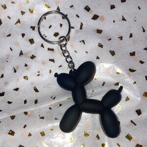 Black Matt Balloon Dog Keychain